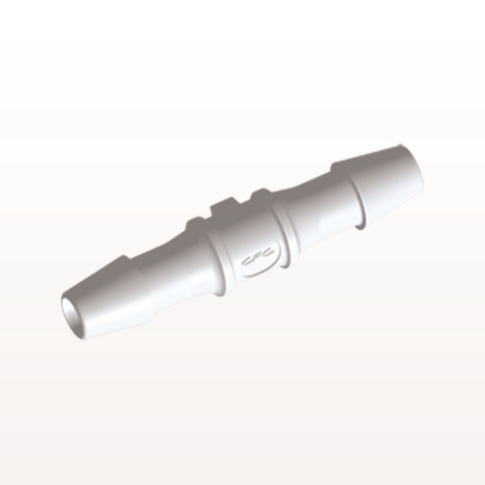 Straight Connector, Barbed, White, 100/Bag