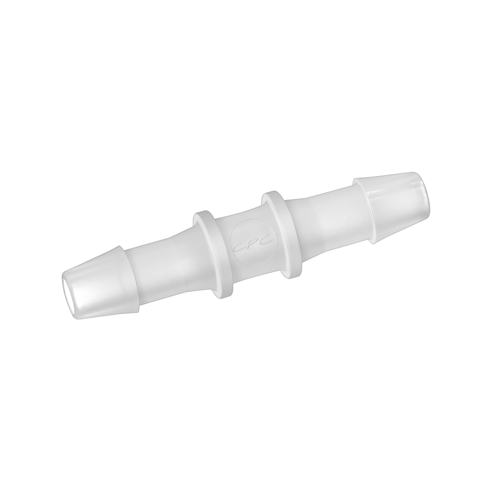 Straight Connector, Barbed, Natural, 100/Bag,