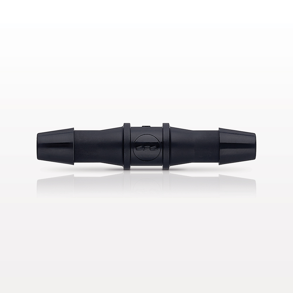 Straight Connector, Barbed, Black, 100/Bag