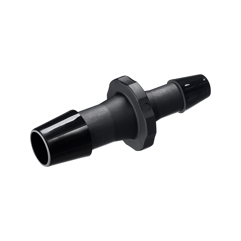 Straight Connector, Reducer, Barbed, Black, 100/Bag