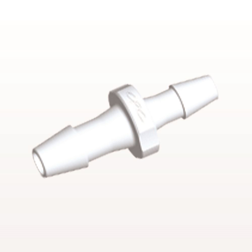 Straight Connector, Reducer, Barbed, White, 100/Bag