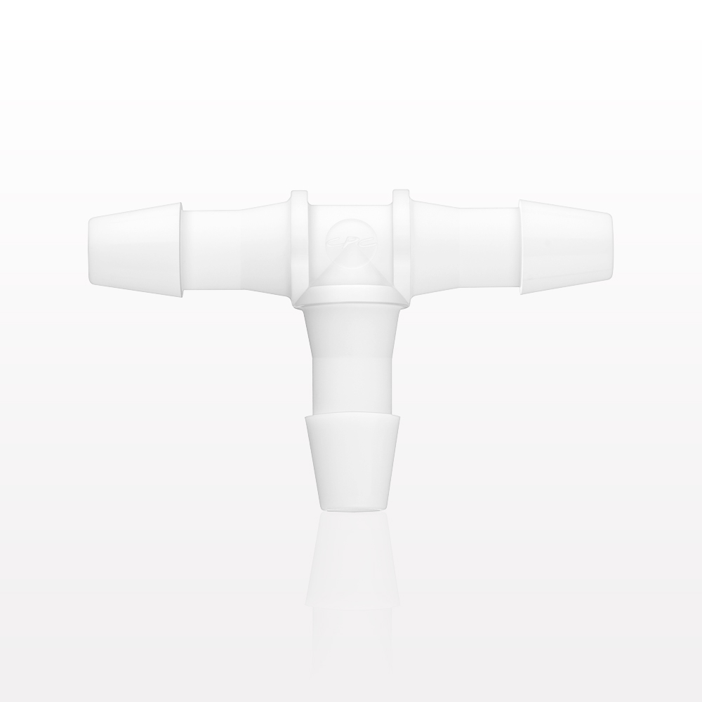 T Connector, Barbed, White, 100/Bag
