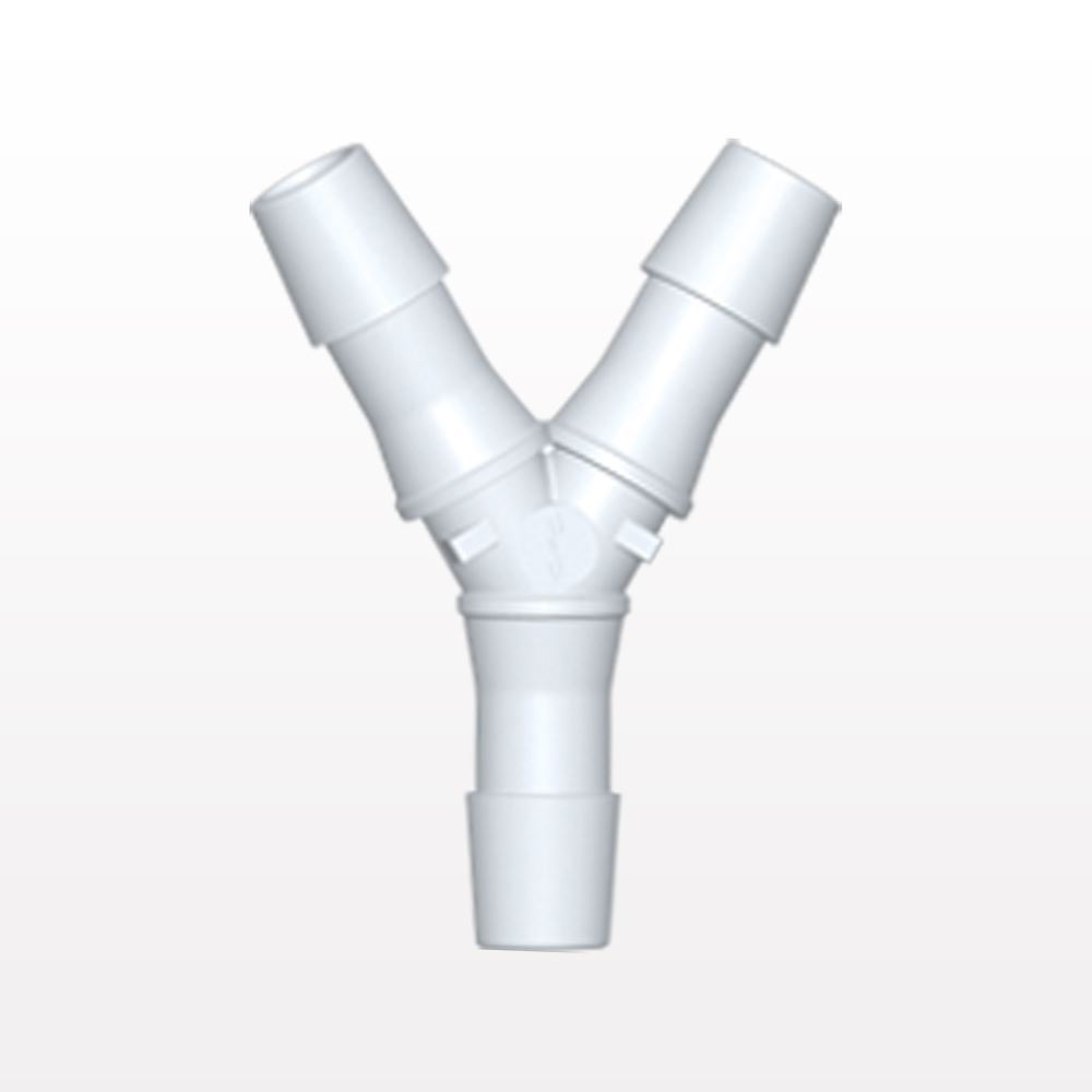 Y Connector, Barbed, White, 100/Bag