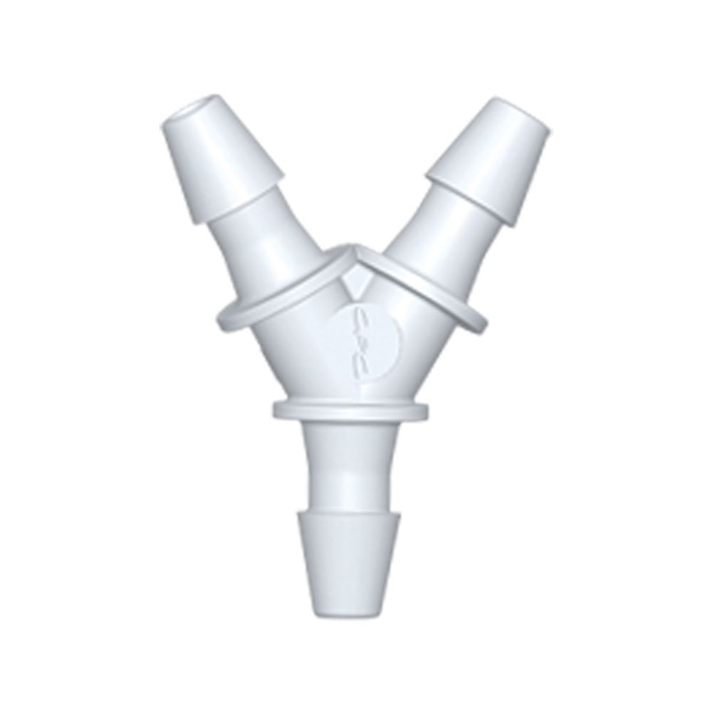 Y Connector, Barbed, White, 100/Bag