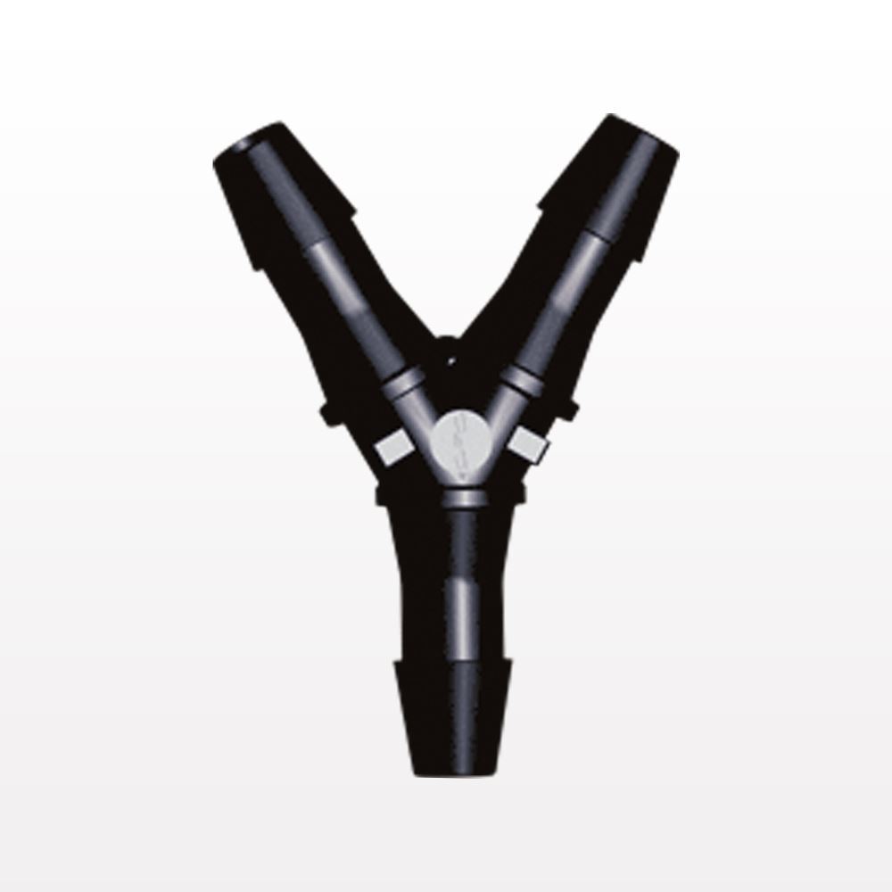 Y Connector, Barbed, Black, 100/Bag