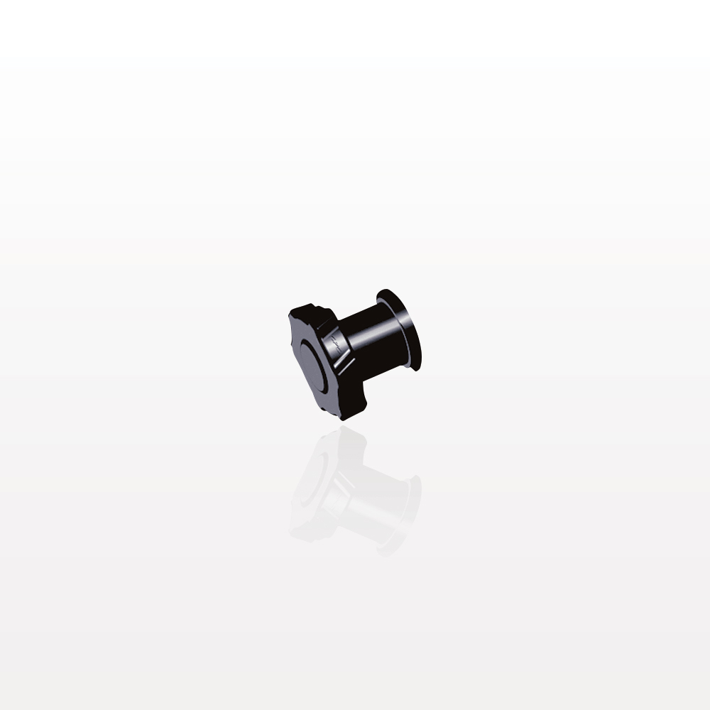 Female Luer Cap, Non-Vented, Black, 100/Bag
