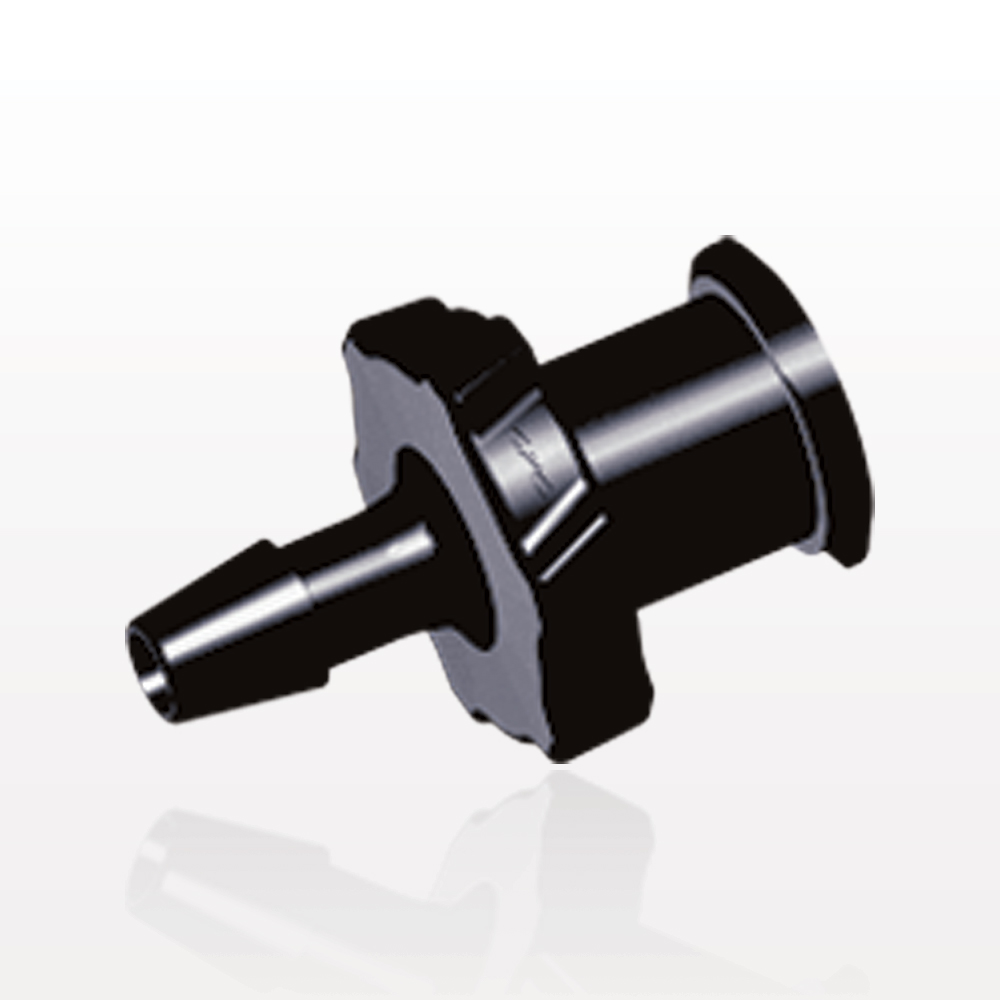 Female Luer Lock, Barbed, Black, 100/Bag