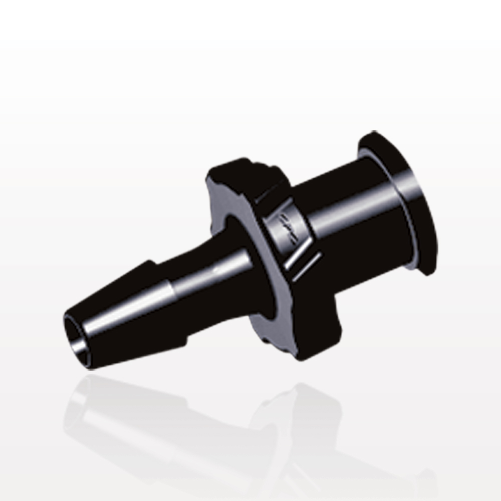 Female Luer Lock, Barbed, Black, 100/Bag