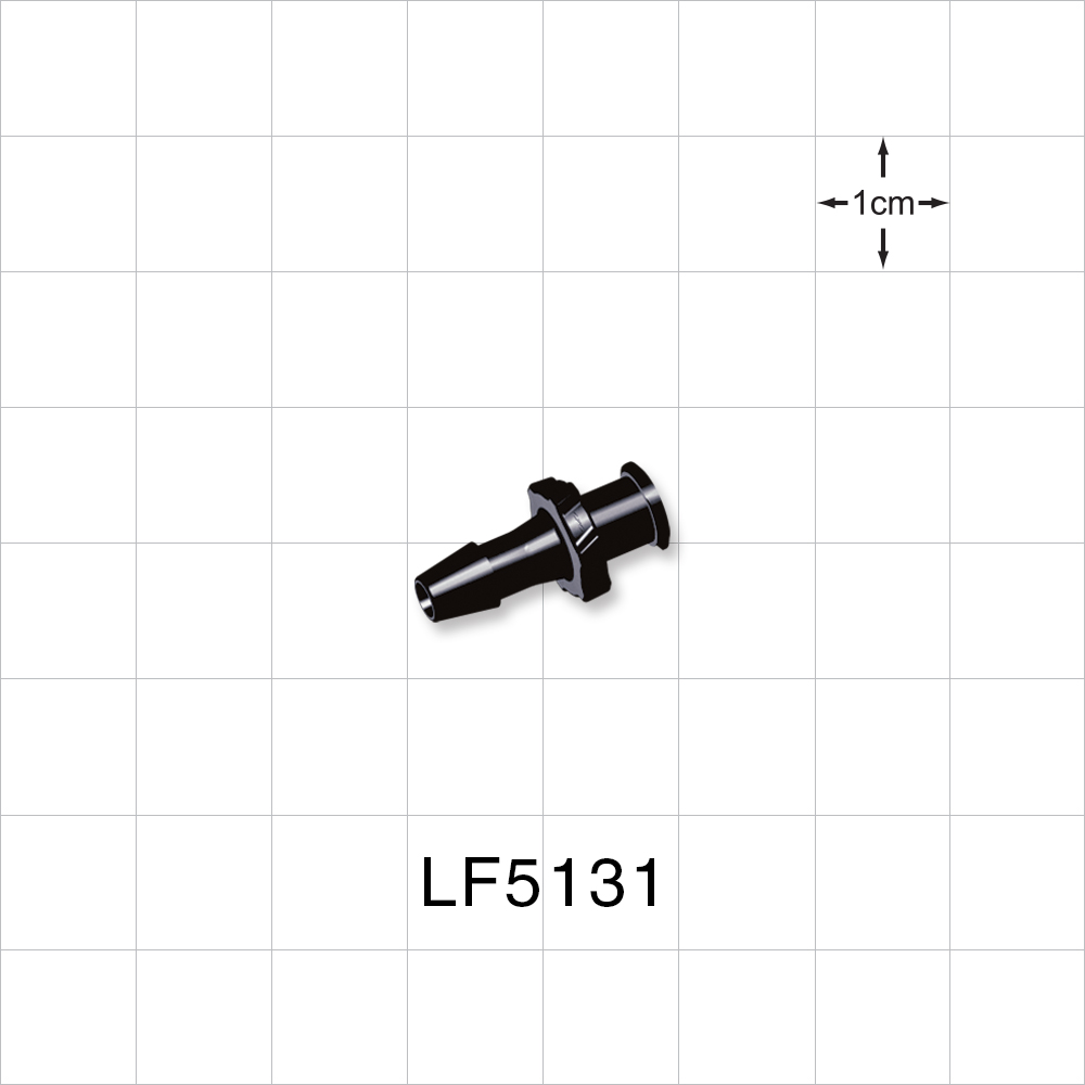 Female Luer Lock, Barbed, Black, 100/Bag