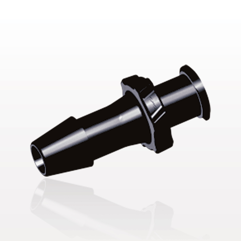Female Luer Lock, Barbed, Black, 100/Bag