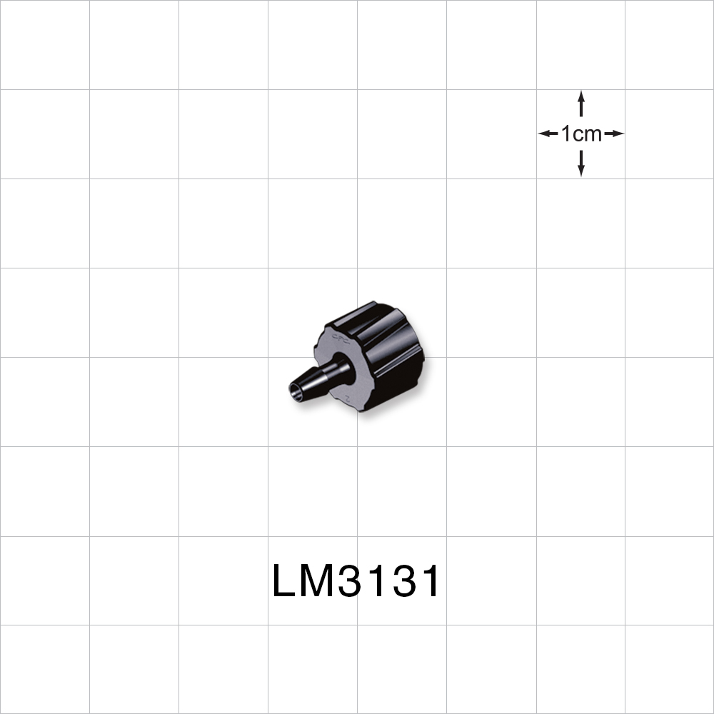 Male Luer Lock, Barbed, Black, 100/Bag