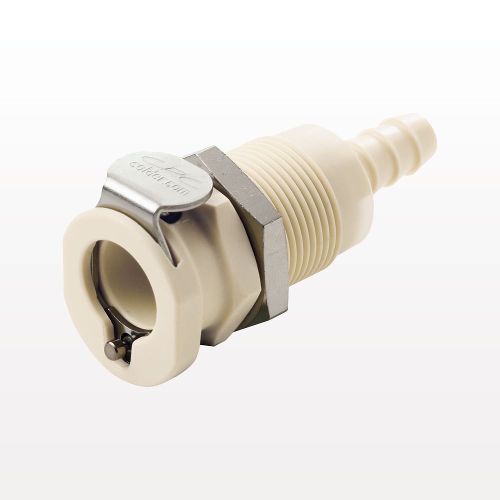 PLC Connector, Panel Mount Body, Non-Valved, Barbed