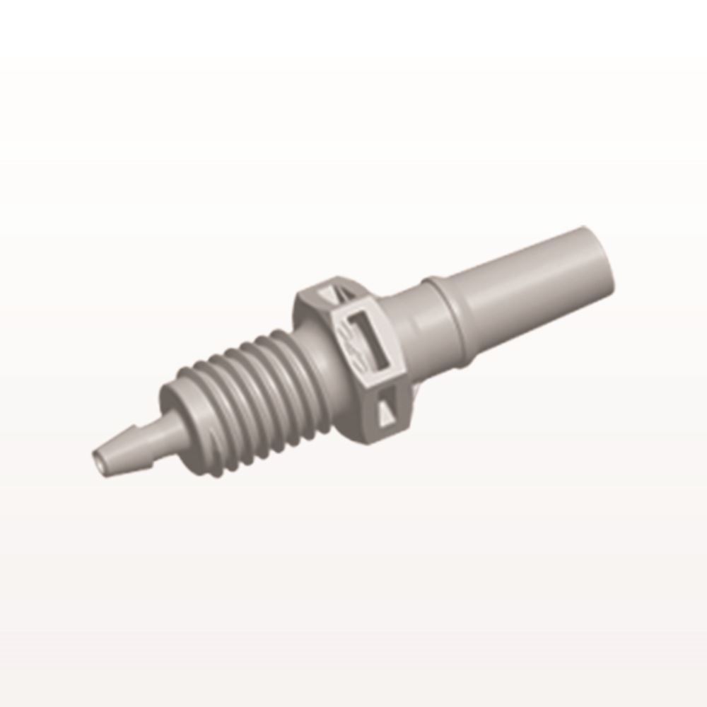 Panel Mount, Male Luer Slip, Barbed, Natural, 100/Bag