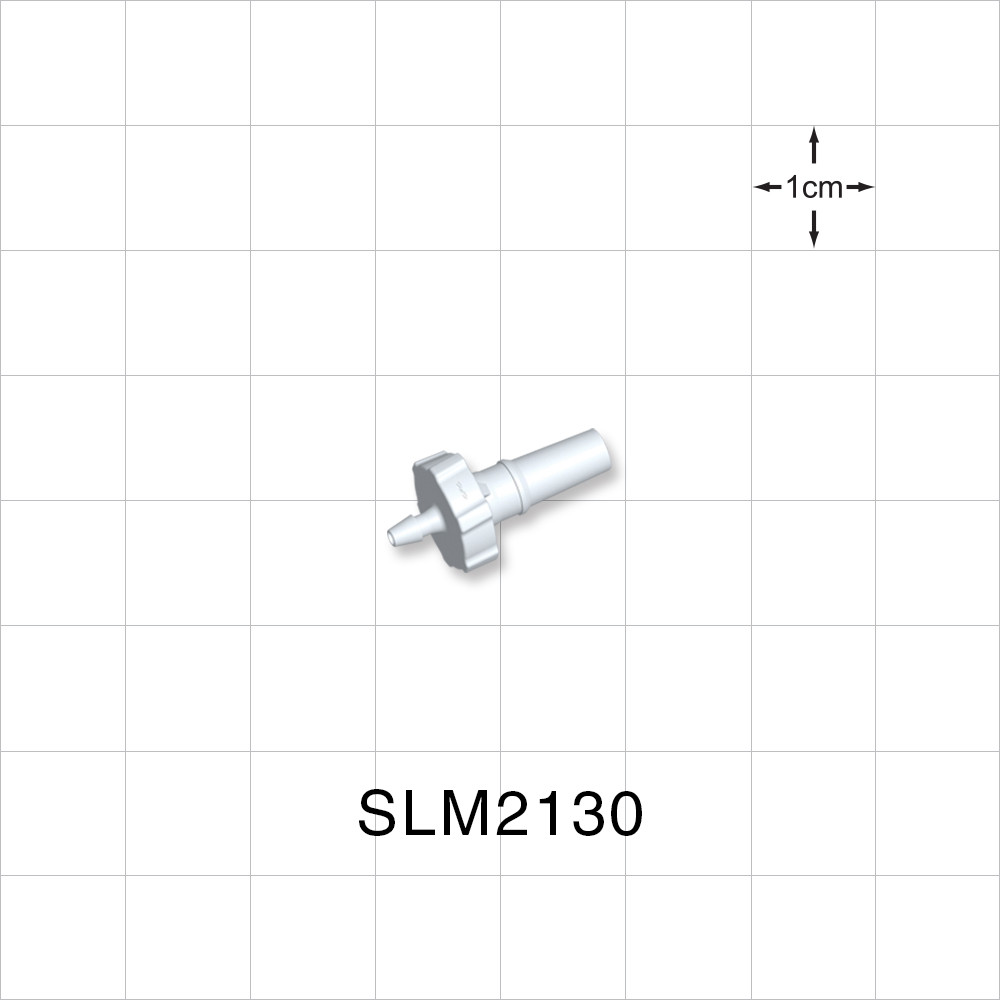 Male Luer Slip, Barbed, White, 100/Bag